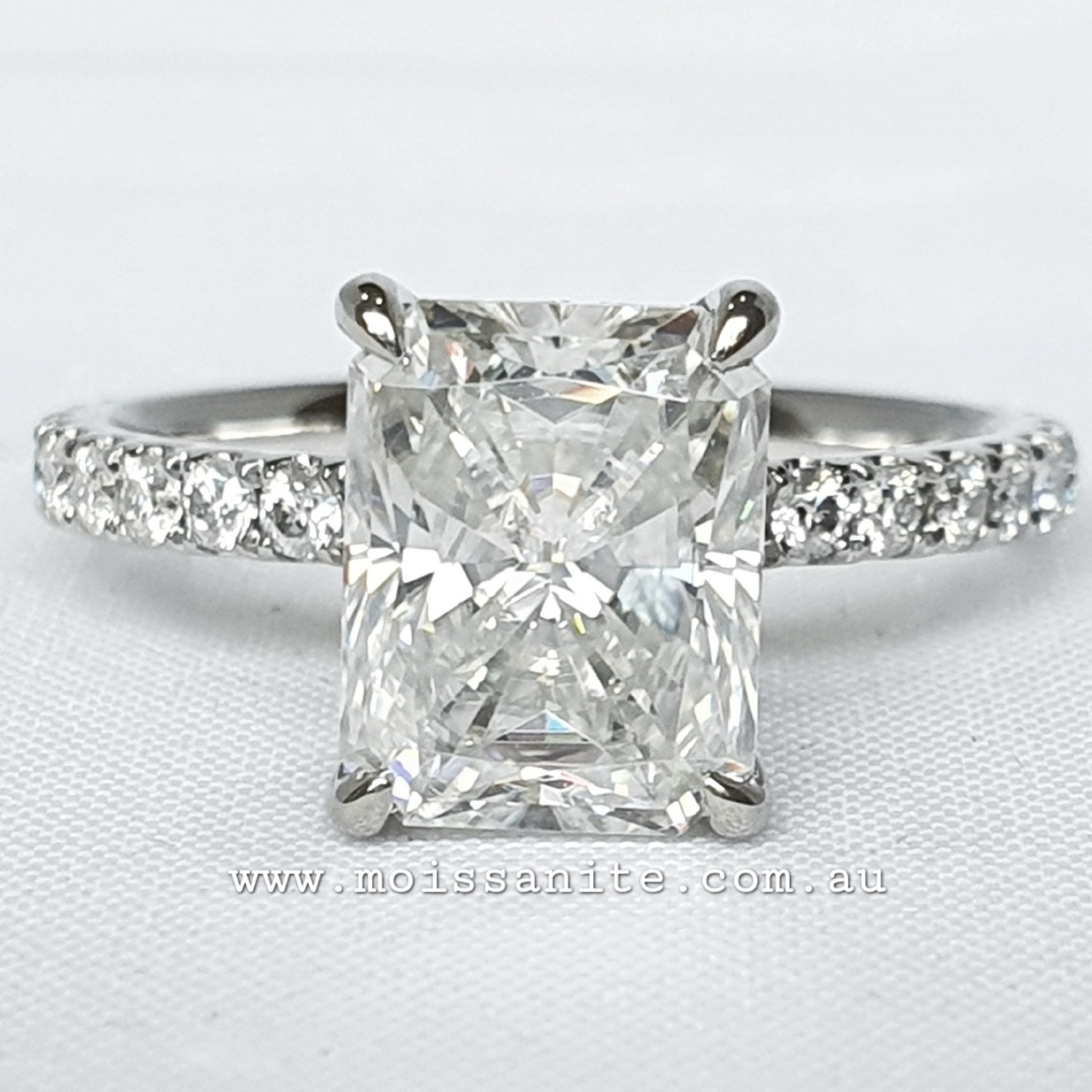 How to pair a radiant cut engagement ring with a wedding band