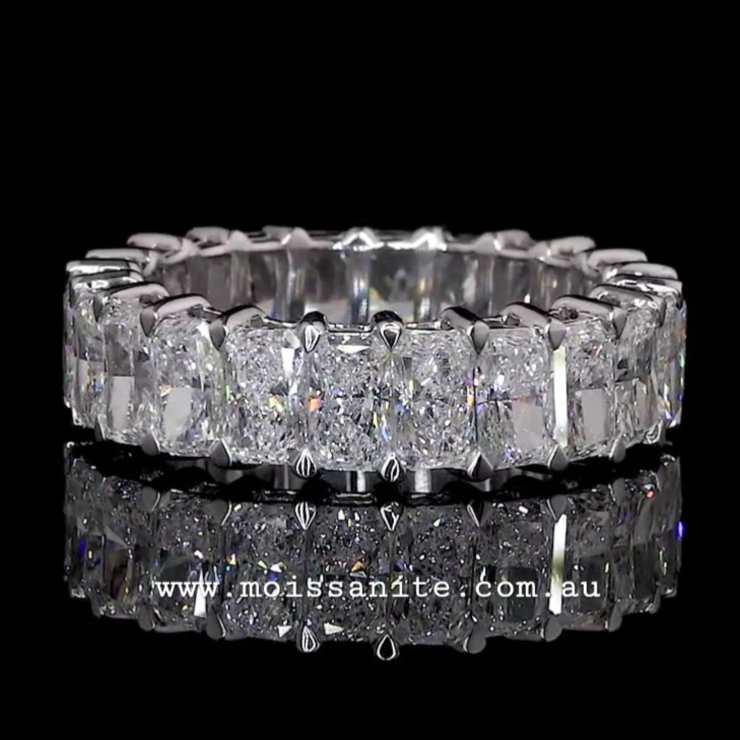 Asscher Cut Natural Diamond Eternity Band/ 18k Gold, Eternity Ring, Wedding  Band, Diamond Ring, Wedding Ring - Etsy Norway