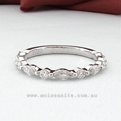 Marquise cut Moissanite wedding or stacker ring