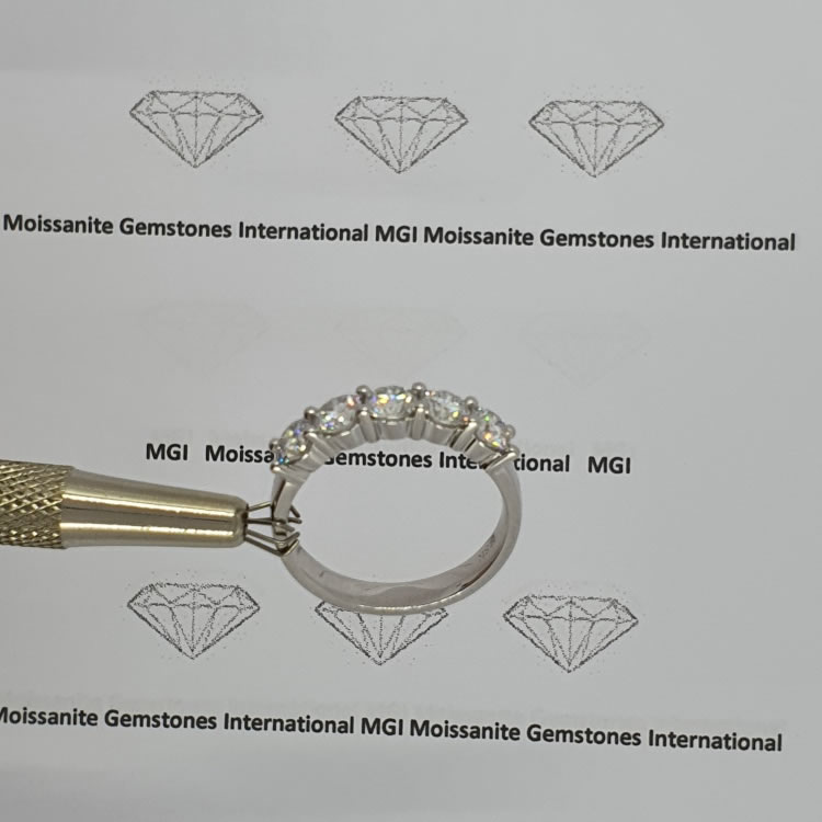 5 gemstone 1.65ct Moissanite ring