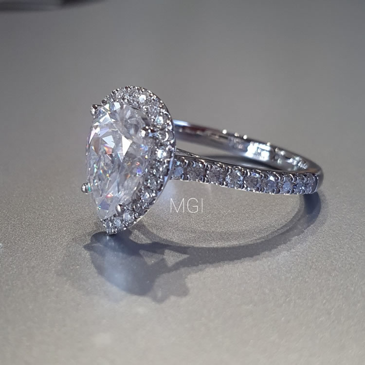 2ct Pear cut Engagement Moissanite Ring