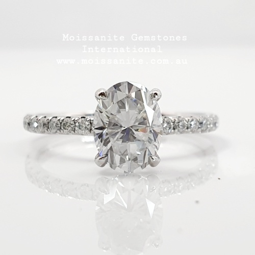 Oval Cut Moissanite 1.77ct Engagement Ring