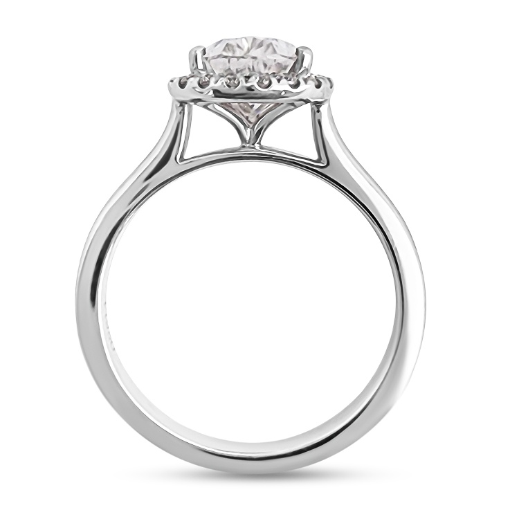 Engagement ring Moissanite 1.72ct Pear cut halo  set