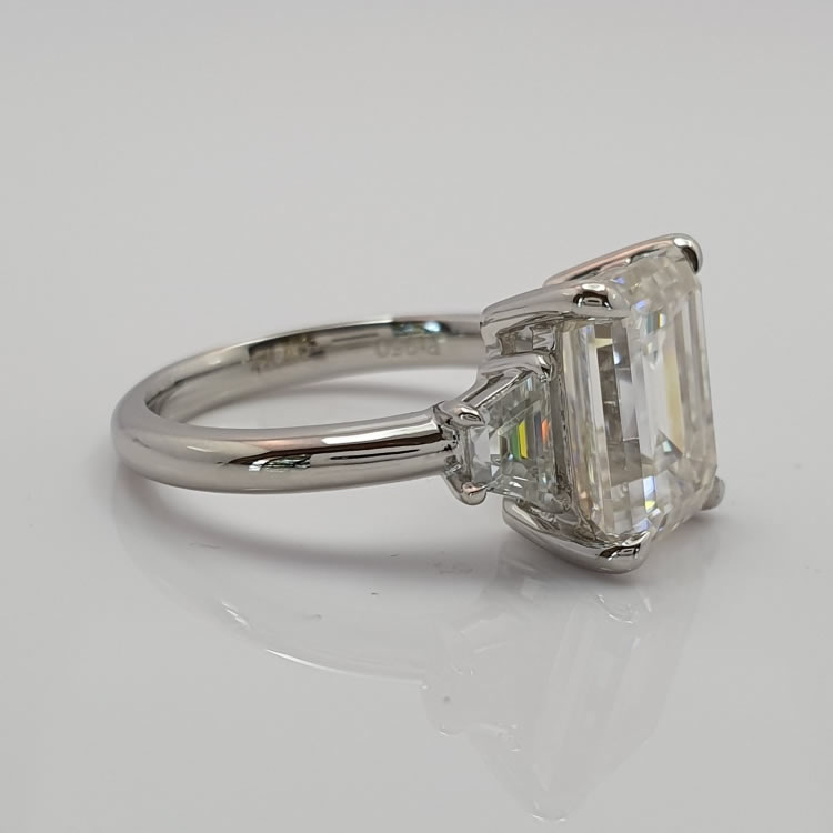 Large 4ct Emerald cut Engagement Ring