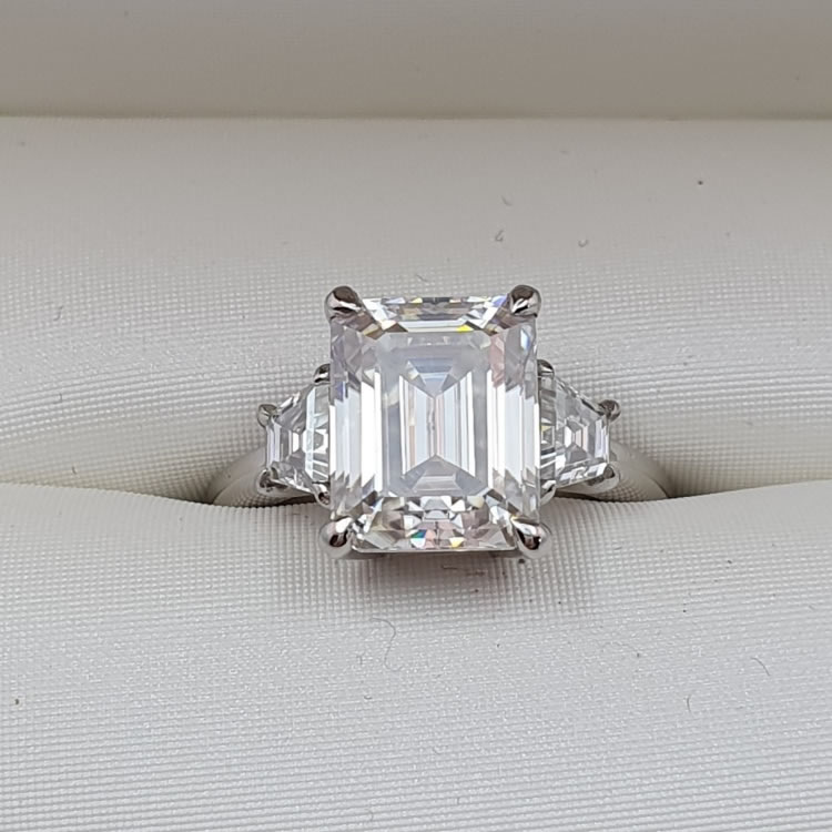 Large 4ct Emerald cut Engagement Ring