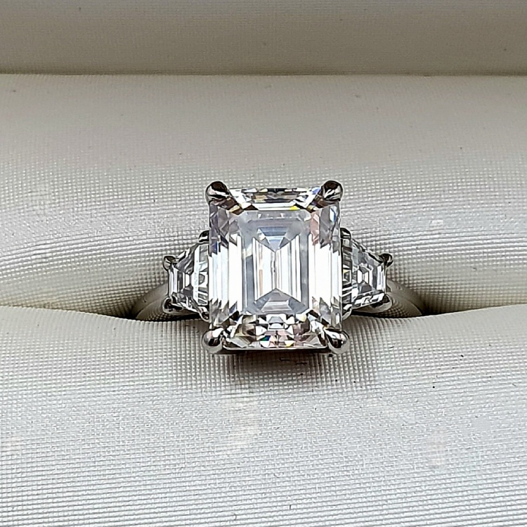 Emerald cut Large 4ct Engagement Ring