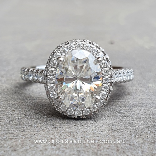 Oval Cut Double Hale 2.85ct Engagement Ring