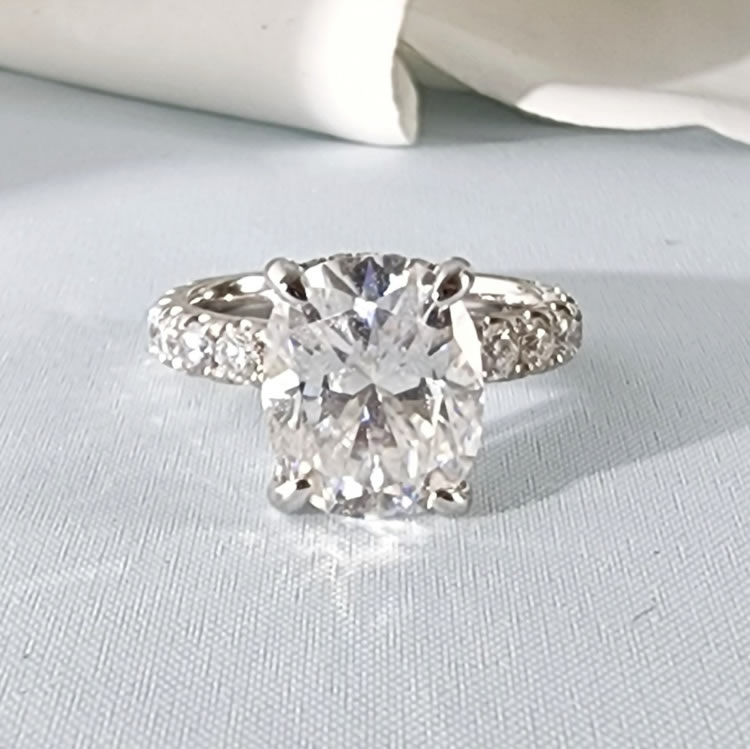 6ct Elongated Cushion Engagement ring. WOW Factor