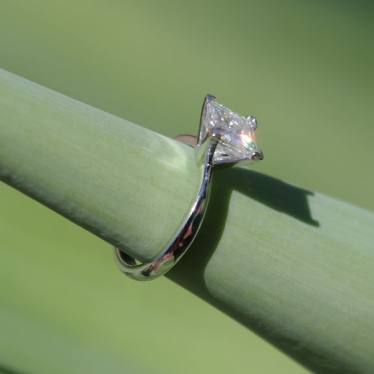 1ct Princess Cut Solitaire Engagement Ring