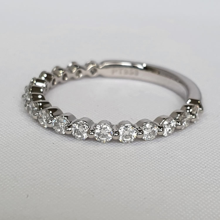 Moissanite Wedding Ring Spaced Gemstones