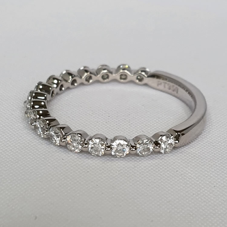 Moissanite Wedding Ring Spaced Gemstones