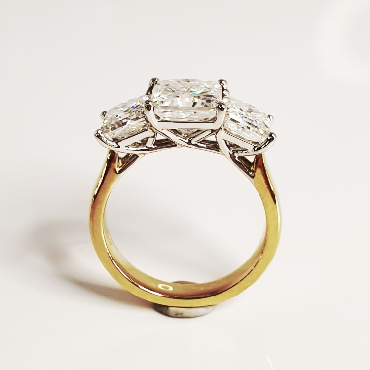 Trilogy Princess cut Engagement Ring