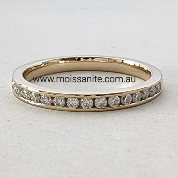 Wedding Ring Channel Set Moissanite