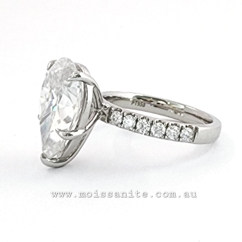 Exotic Pear Cut 7.36ct Engagement Ring