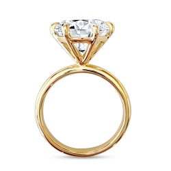 Solitaire 4ct Round Engagement Ring. Choose Lab Diamond or Moissanite